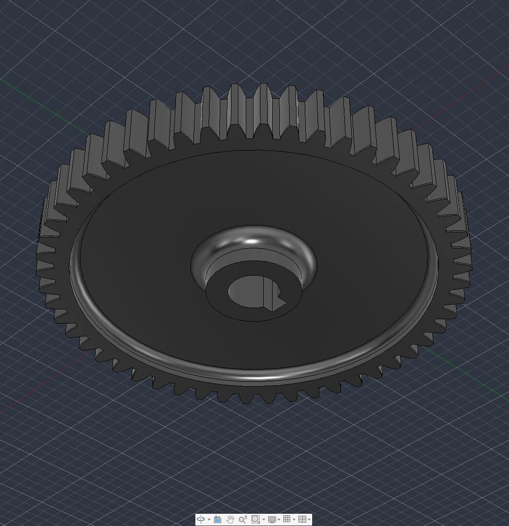CAD rendering of a metal gear