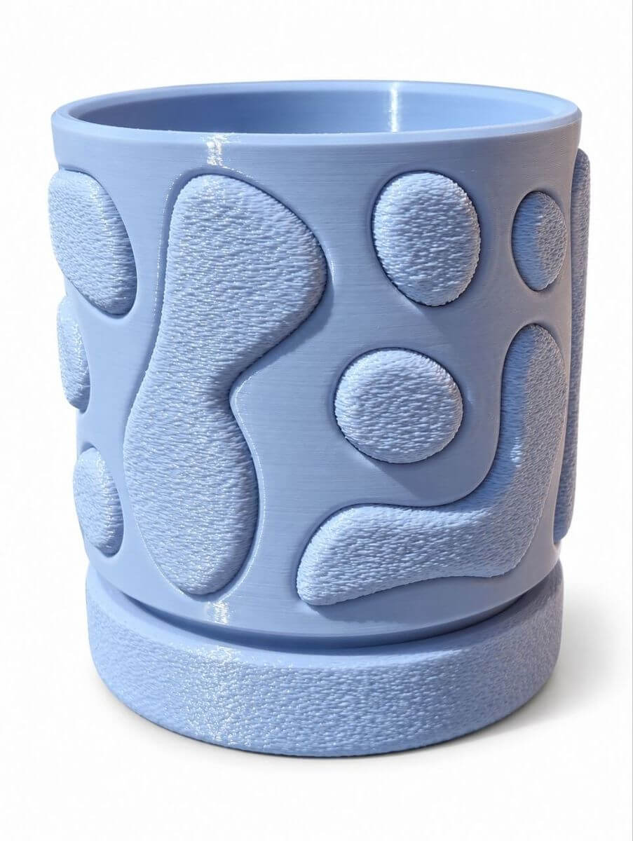 Blue textured planter