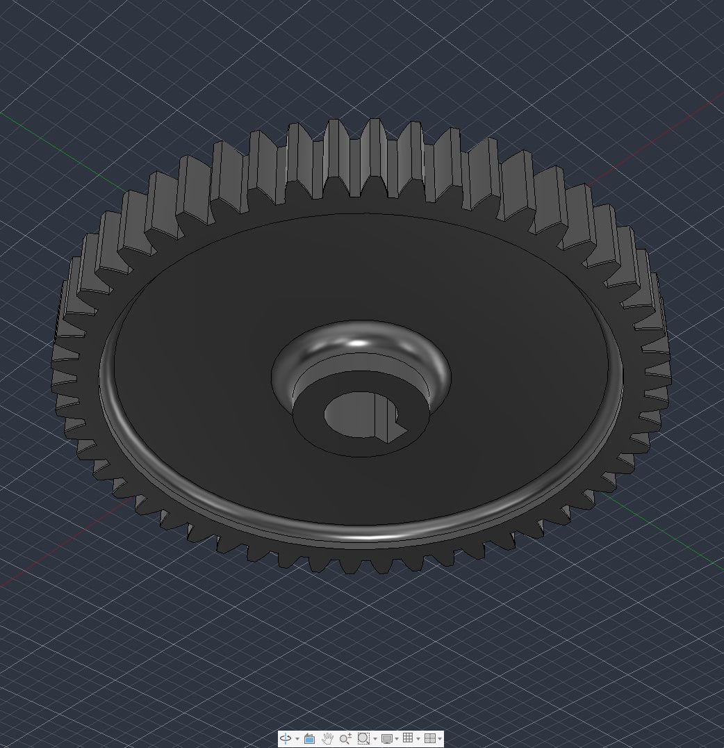 CAD rendering of a metal gear